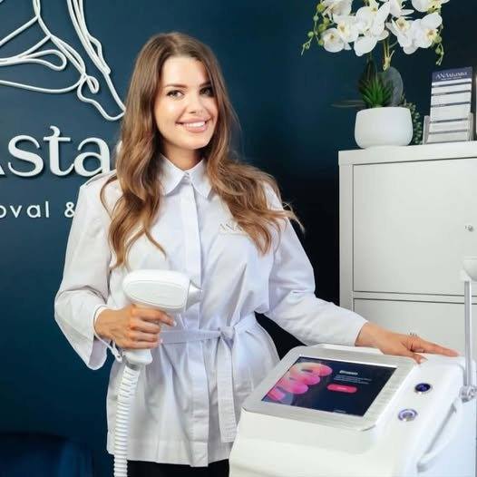 Ana in her laser hair removal studio near Chorley